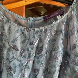 Ever Pretty Light Blue Sequin Leaf Dress